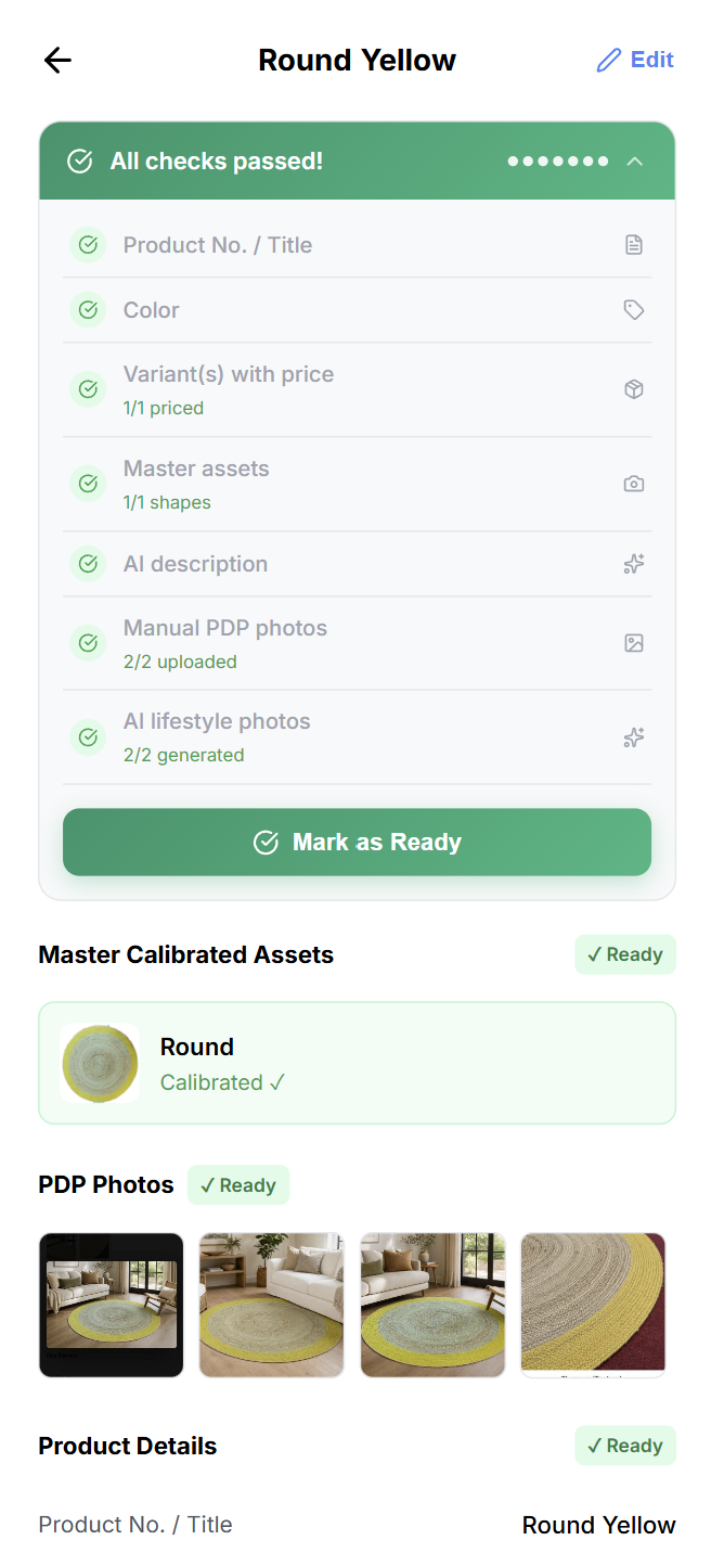 Mark as ready button